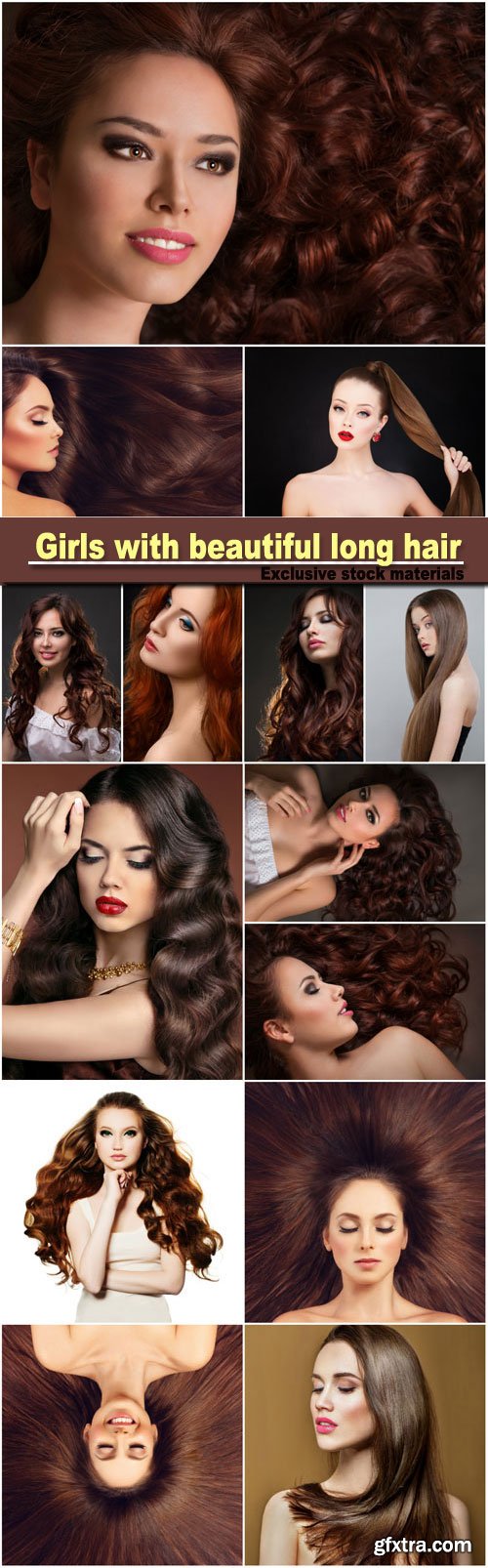 Girls with beautiful long hair, fashionable hairstyles