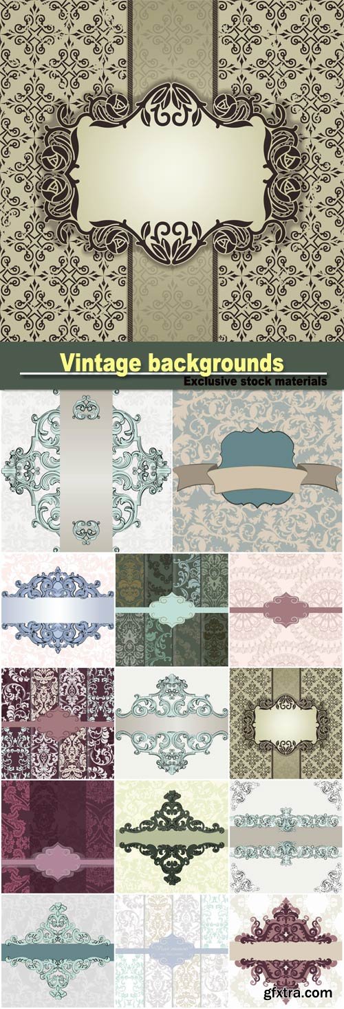 Vintage backgrounds, vector frame