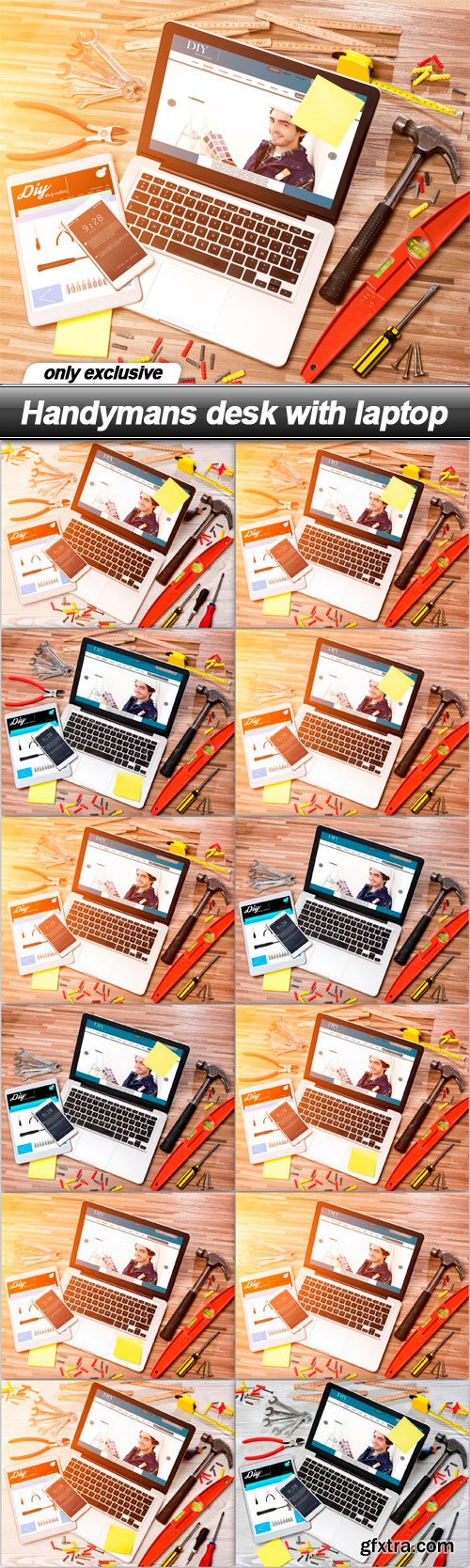 Handymans desk with laptop - 12 UHQ JPEG