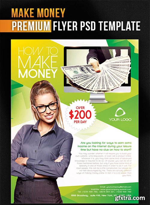 Make Money – Flyer PSD Template + Facebook Cover