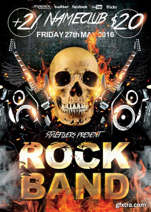 Rock Band V1 PSD Flyer Template