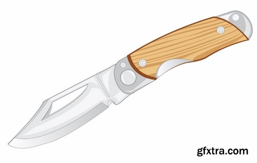 Collection icon knife folding knife vector image 25 EPS