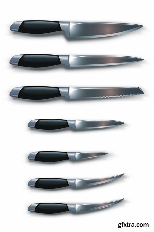 Collection icon knife folding knife vector image 25 EPS