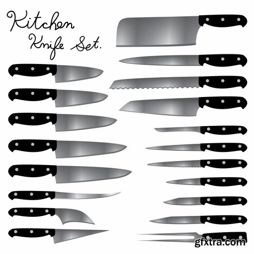 Collection icon knife folding knife vector image 25 EPS