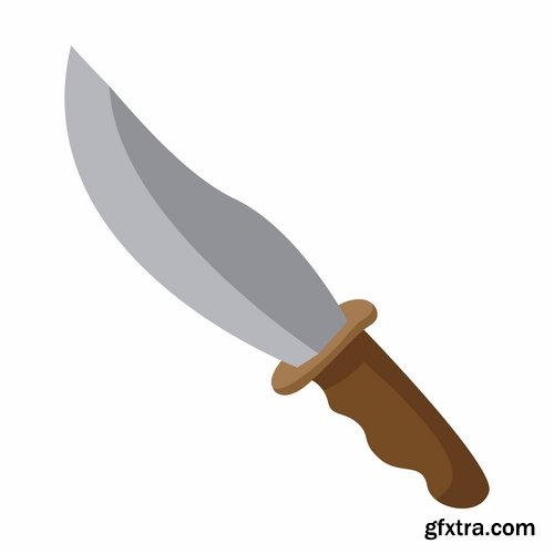 Collection icon knife folding knife vector image 25 EPS