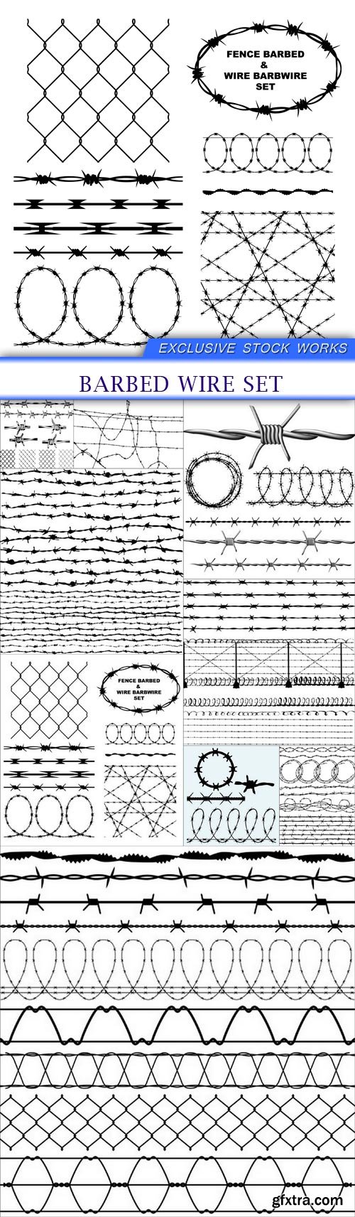 Barbed wire set 9X EPS