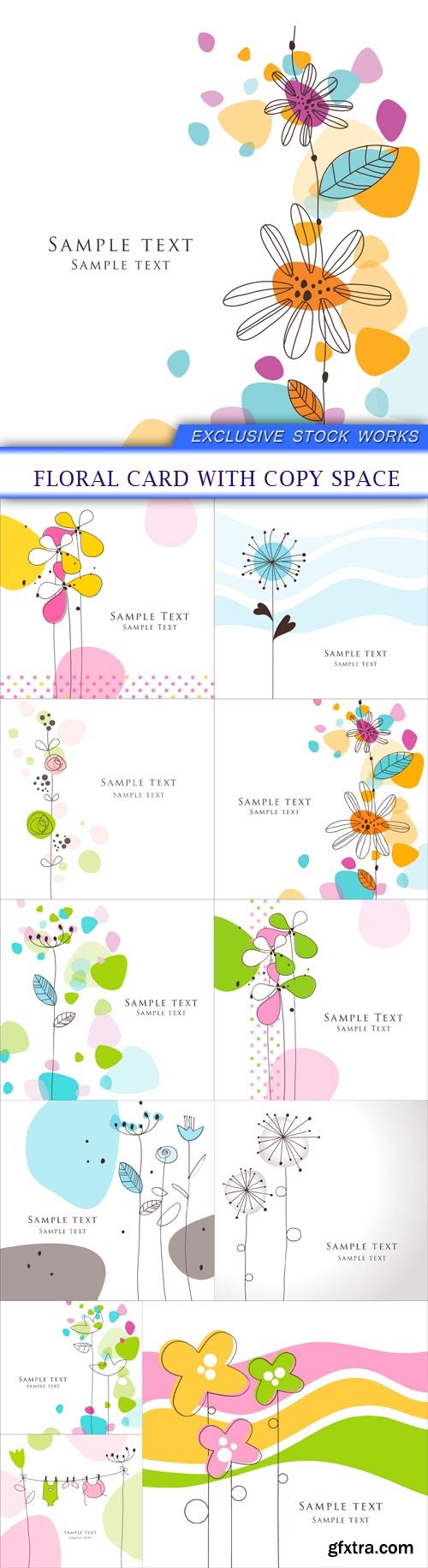 Floral card with copy space 11X EPS