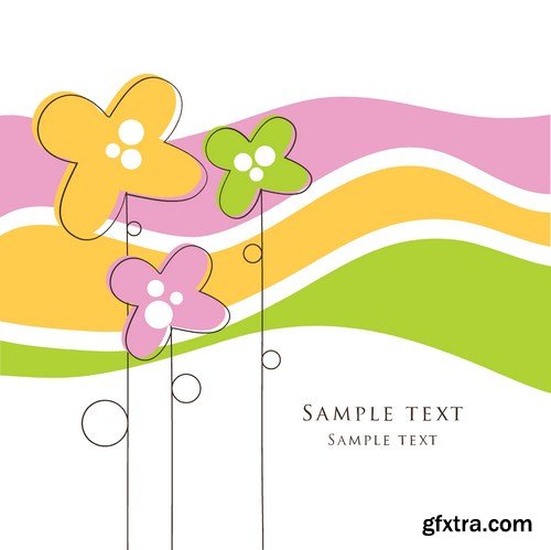 Floral card with copy space 11X EPS