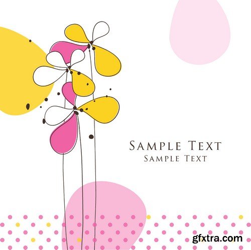 Floral card with copy space 11X EPS