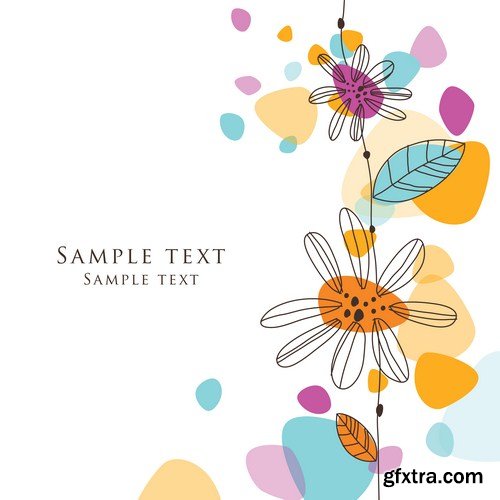 Floral card with copy space 11X EPS