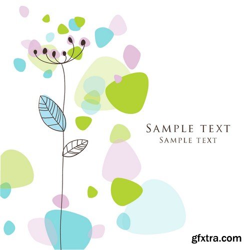 Floral card with copy space 11X EPS