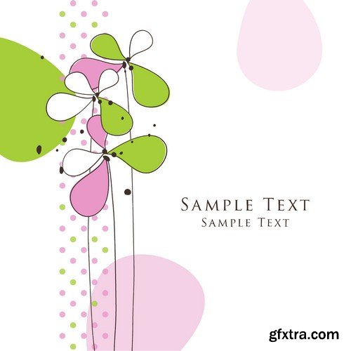 Floral card with copy space 11X EPS