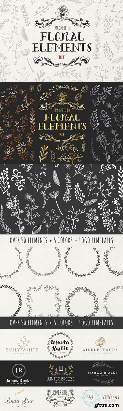 CM - Handsketched Floral Elements Kit 670723