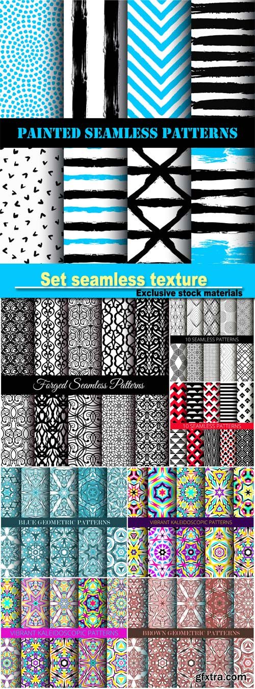 Set seamless texture vector, geometric patterns