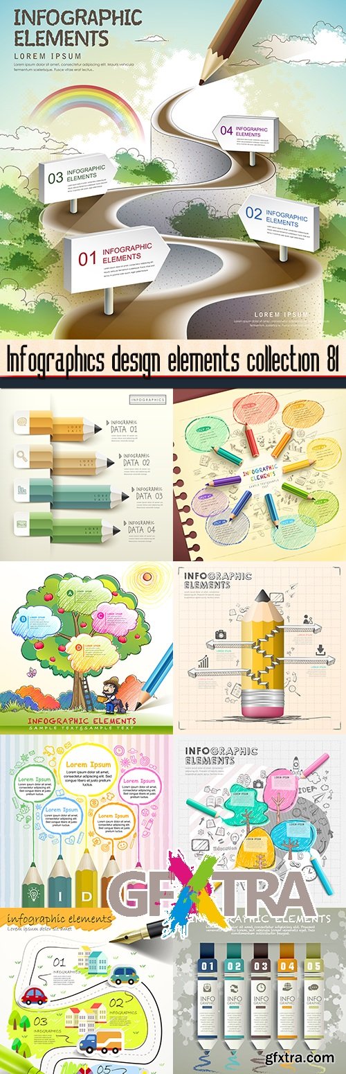 Infographics design elements collection 81