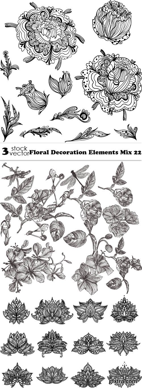 Vectors - Floral Decoration Elements Mix 22