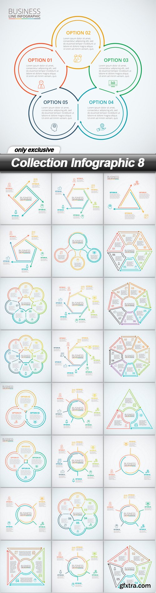 Collection Infographic 8 - 25 EPS