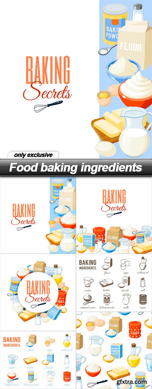 Food baking ingredients - 6 EPS