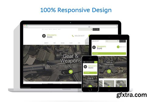 Weapons Collection OpenCart 2.0.1.0 Template - TM 53162