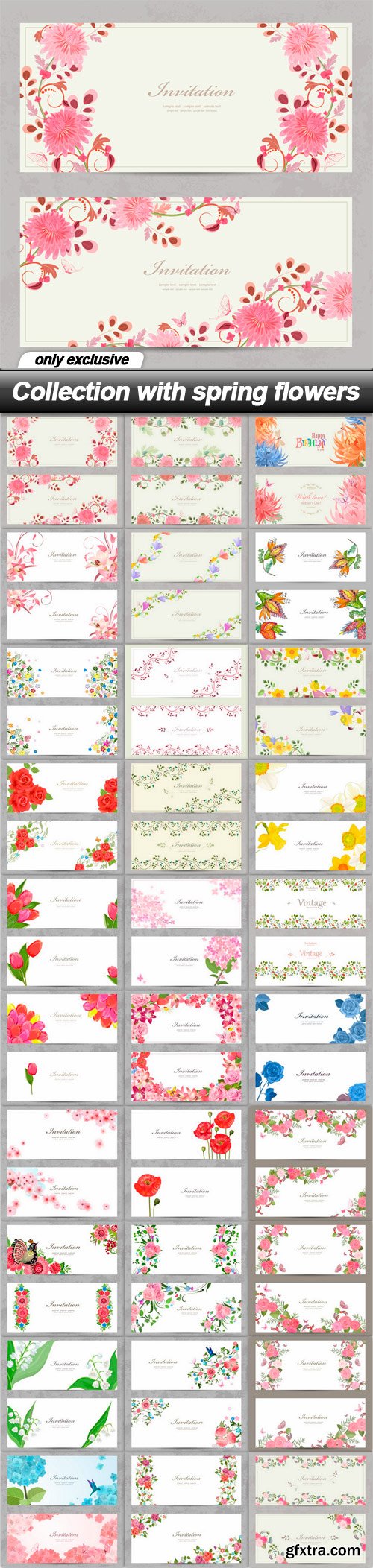 Collection with spring flowers - 30 EPS