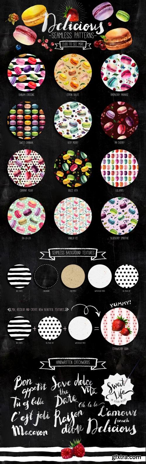 CreativeMarket Delicious watercolor DIY Pack 592214