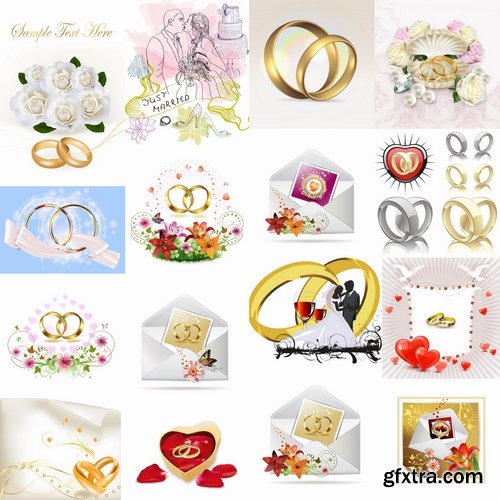 Collection wedding gift card flyer banner celebration invitation card 25 EPS