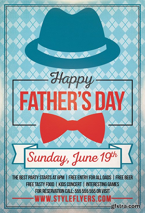 Happy Fathers Day PSD Flyer Template + Facebook Cover