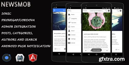 CodeCanyon - NewsMob v1.3 - Ionic Cordova Phonegap News Hybrid App and Website - 12247042