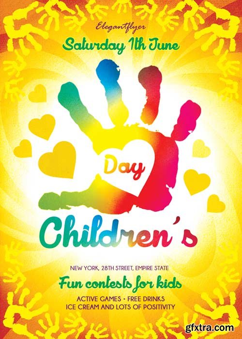 Children’s Day V1 Flyer PSD Template + Facebook Cover