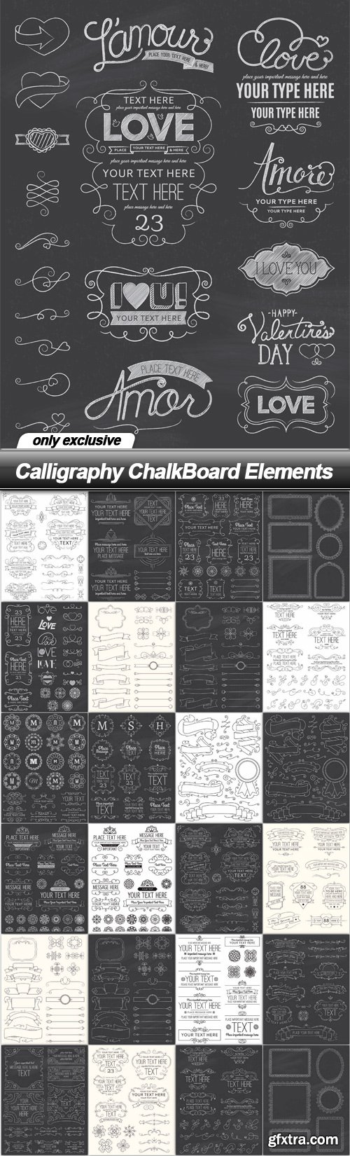 Calligraphy ChalkBoard Elements - 25 EPS