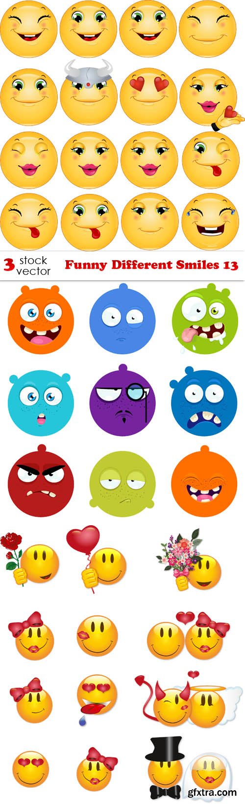 Vectors - Funny Different Smiles 13