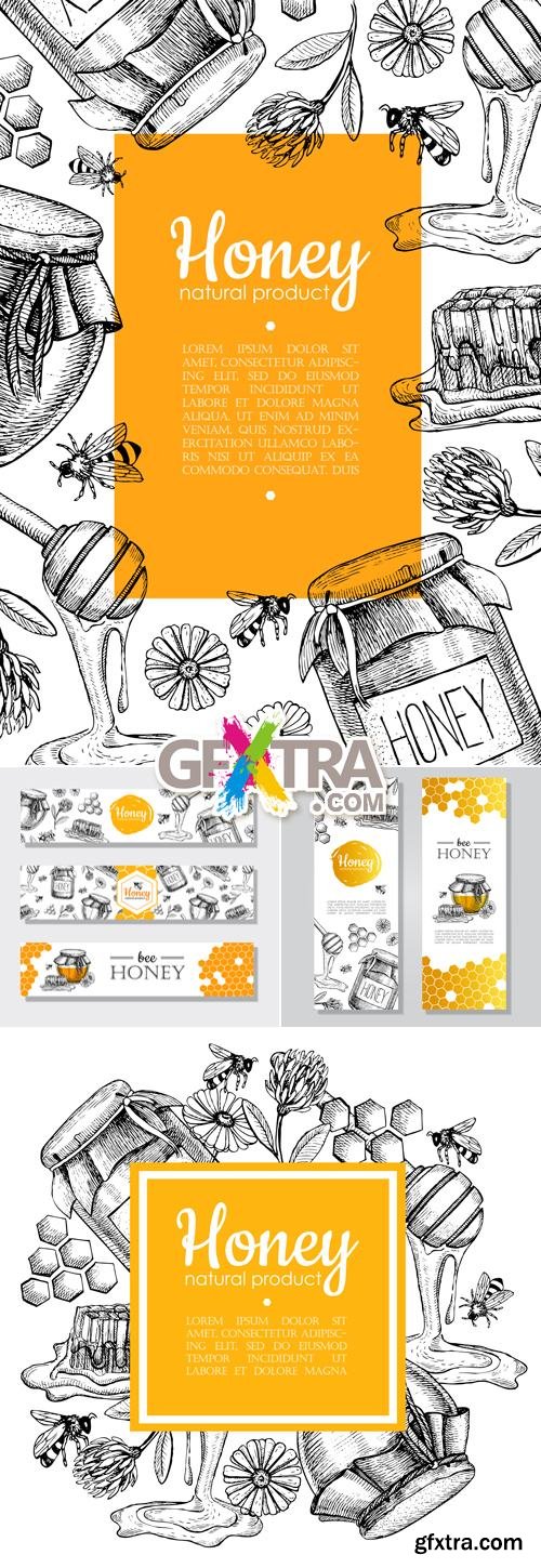 Honey Banners Vector