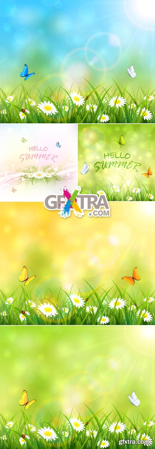 Summer Nature Backgrounds Vector