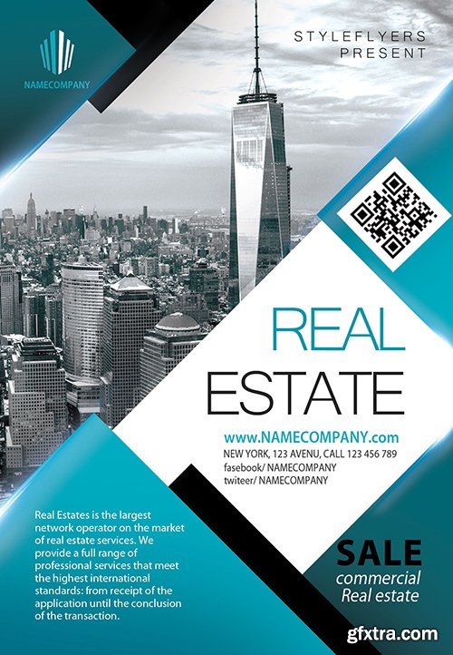 Real Estate PSD Flyer Template + Facebook Cover