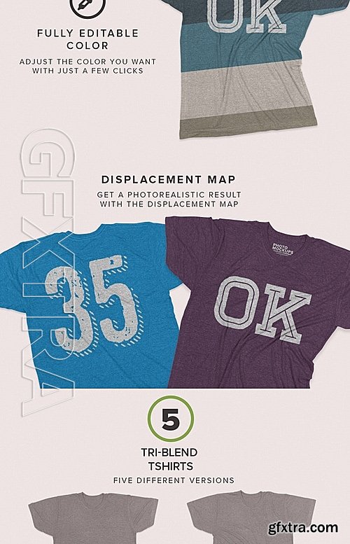 CM - Tri-Blend Tshirts Mockups 684029