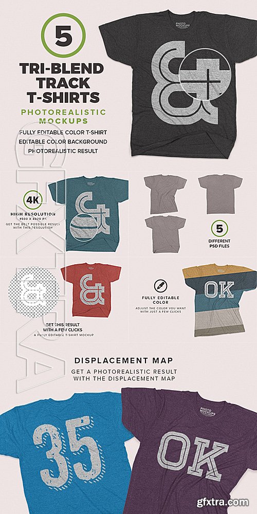 CM - Tri-Blend Tshirts Mockups 684029