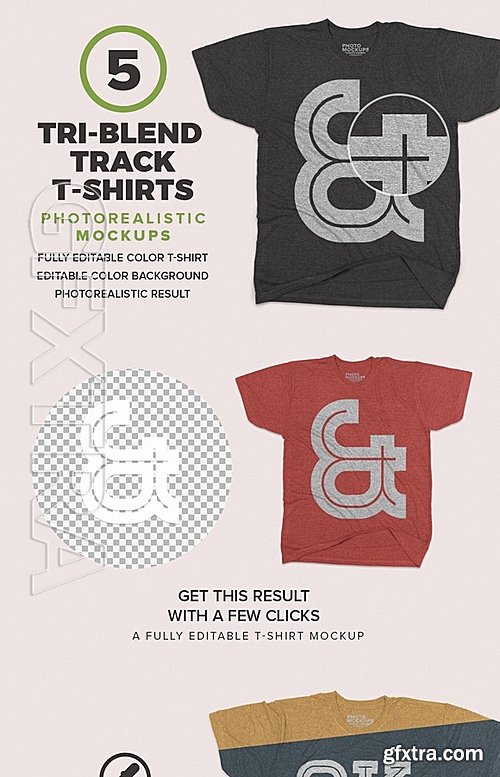 CM - Tri-Blend Tshirts Mockups 684029