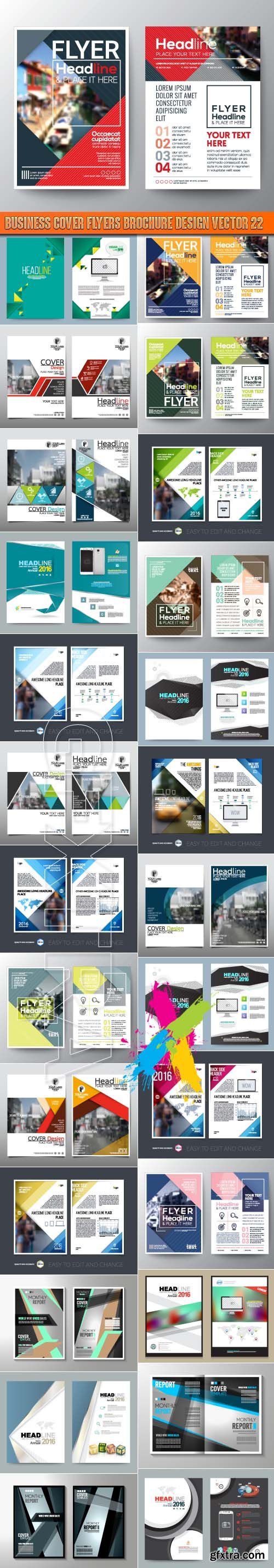 Business cover flyers brochure design vector 22