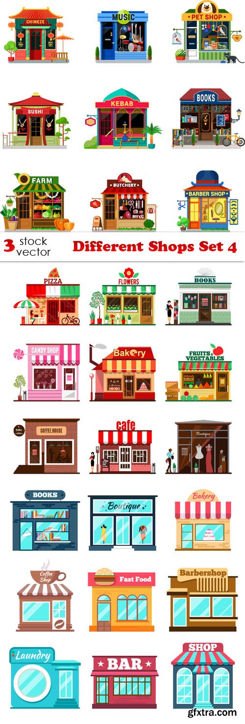 Vectors - Different Shops Set 4