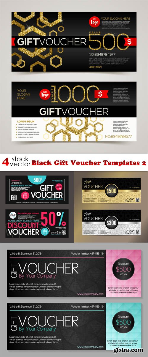 Vectors - Black Gift Voucher Templates 2