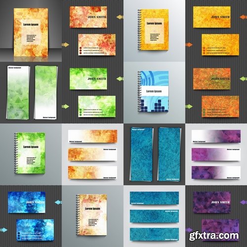 Collection of vector image flyer banner brochure business card 23-25 Eps