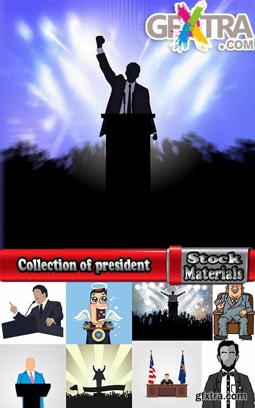 Collection of president head of the head of state director cartoon vector image 25 EPS