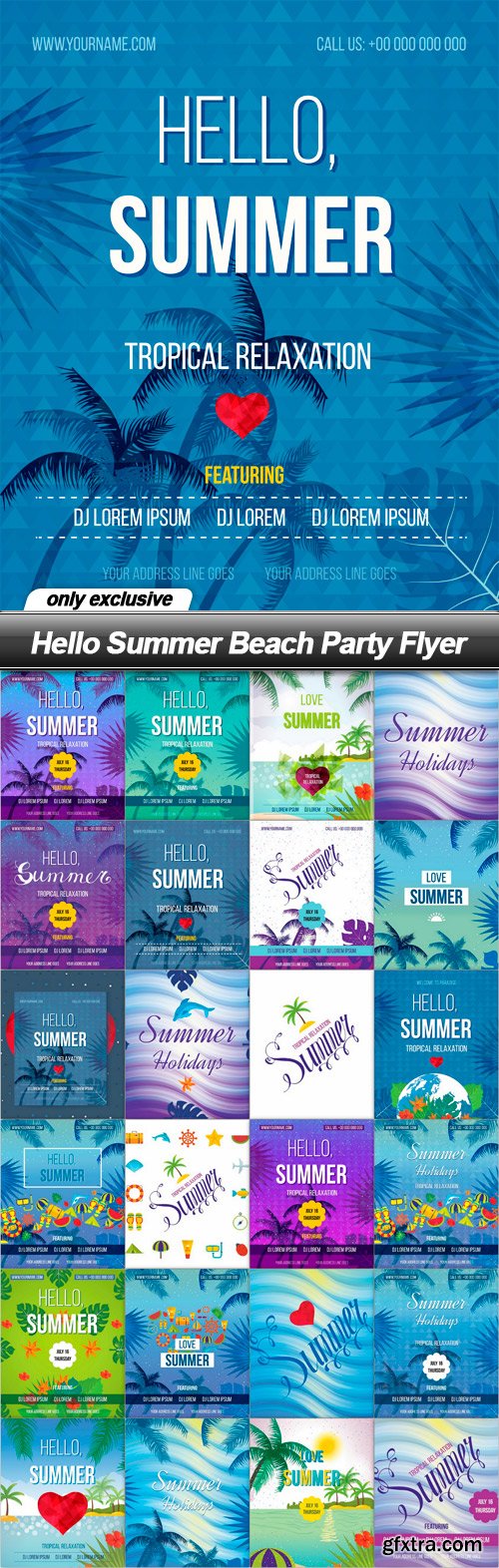 Hello Summer Beach Party Flyer - 25 EPS