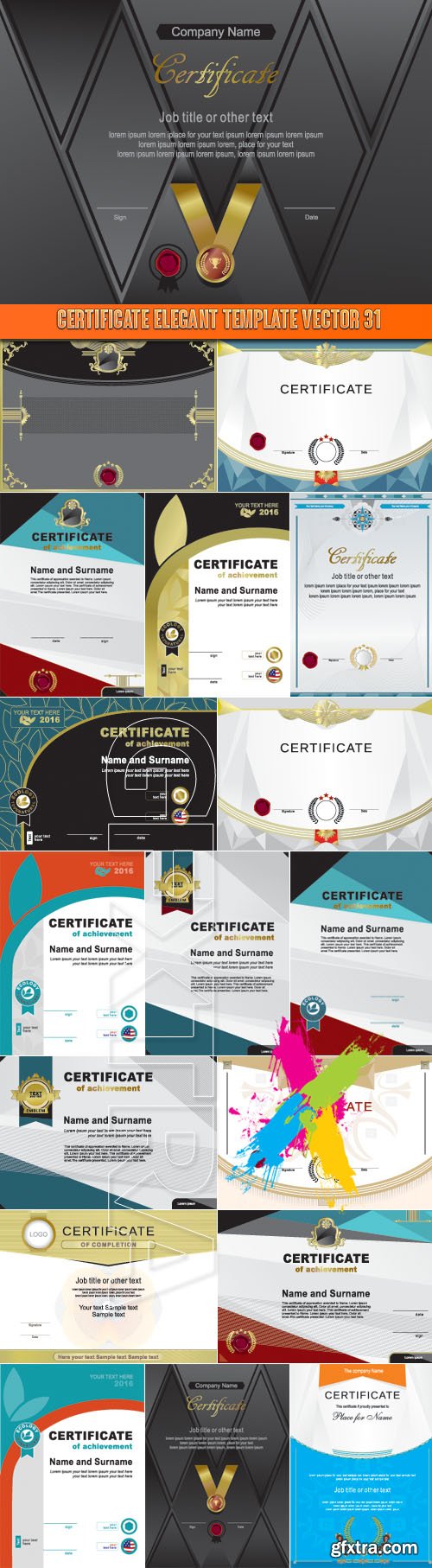 Certificate elegant template vector 31