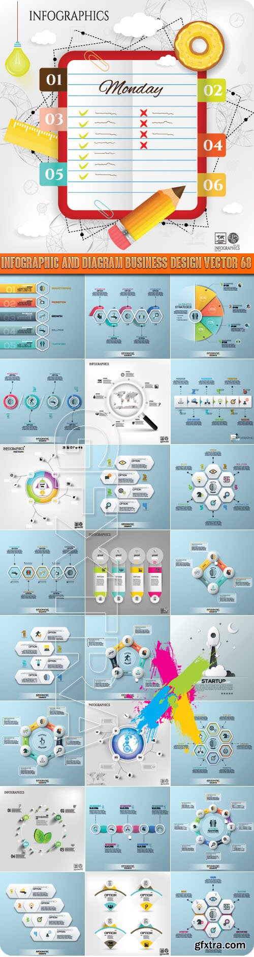 Infographic and diagram business design vector 68