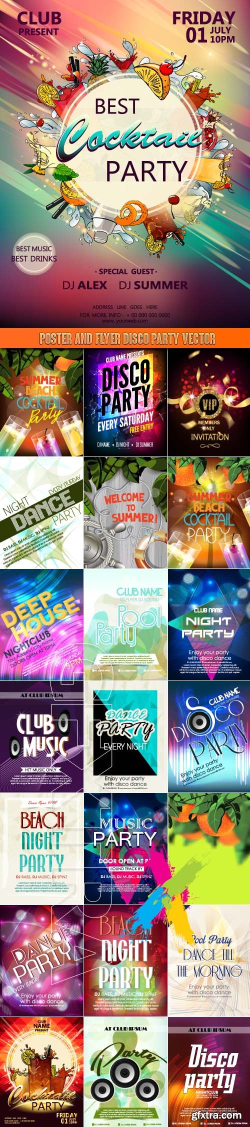 Poster and flyer disco party vector