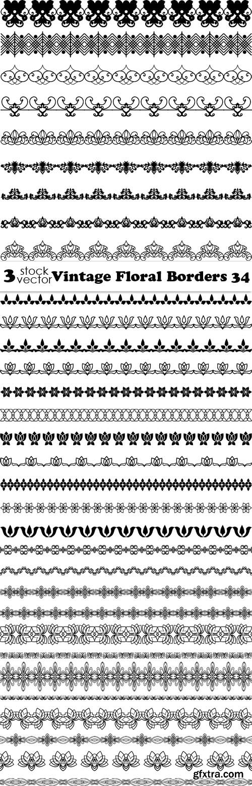 Vectors - Vintage Floral Borders 34