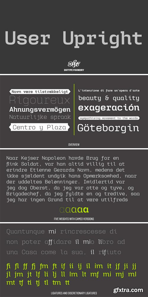 User Upright Font Family