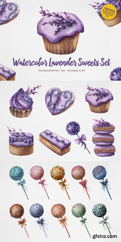 CM - Watercolor Lavender Sweets + bonus 404824