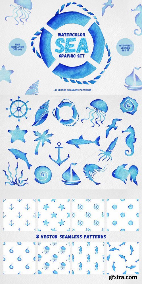 CM - Watercolor Sea Graphic Set 396297